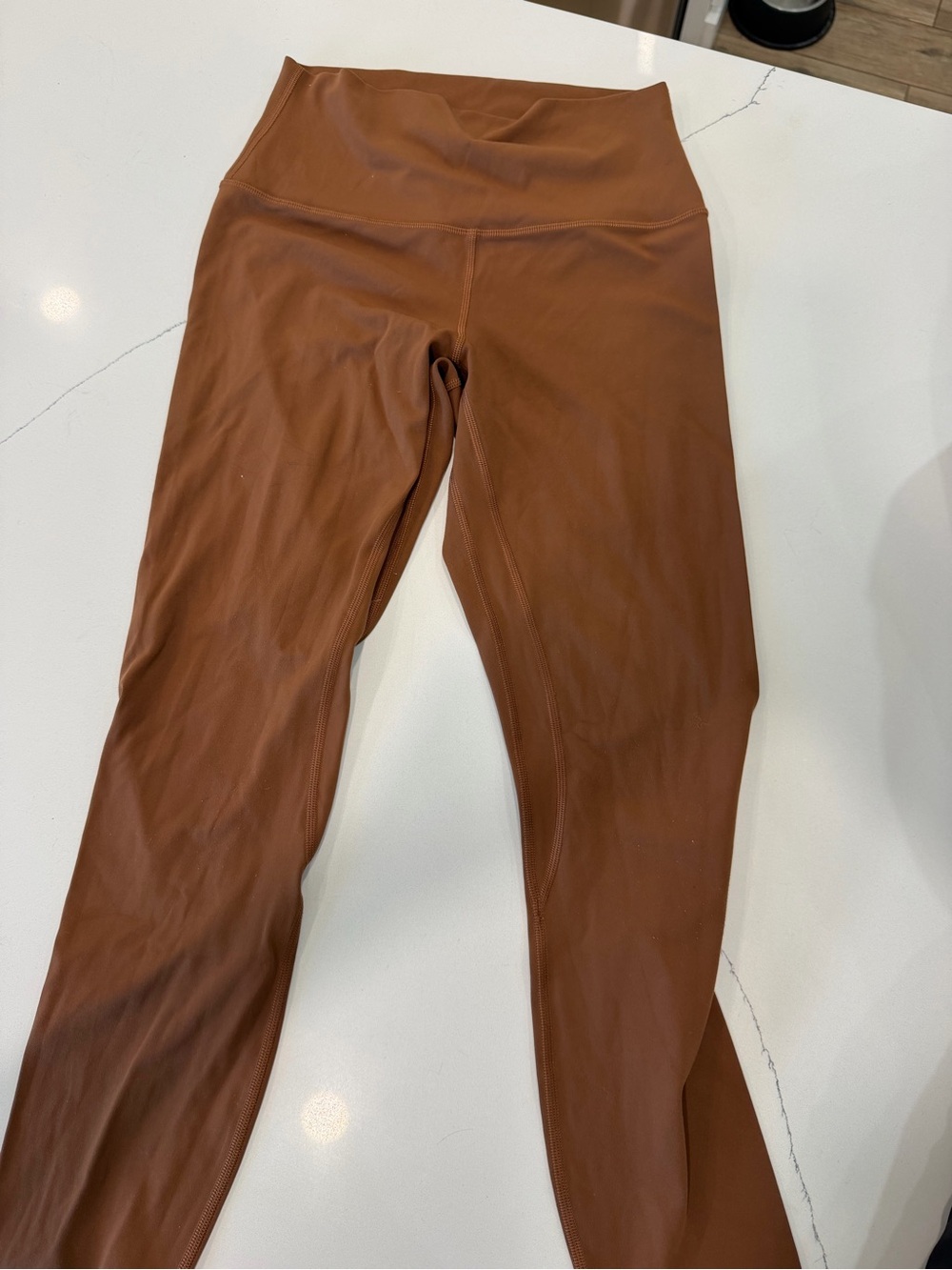 High-Waist Rust Brown Leggings-Wunder Train